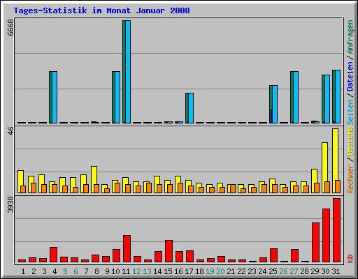 Tages-Statistik im Monat Januar 2008