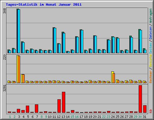 Tages-Statistik im Monat Januar 2011