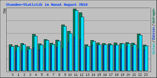 Stunden-Statistik im Monat August 2018